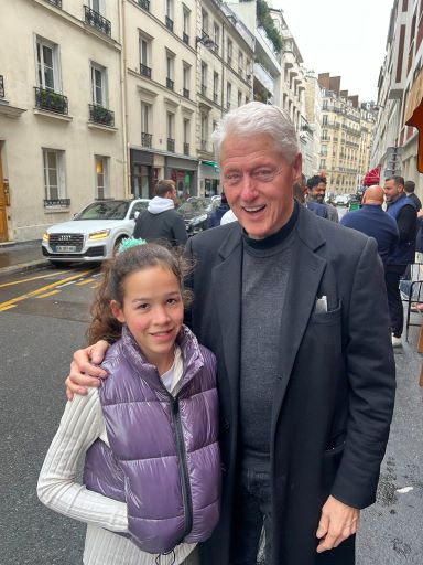 President Clinton at L'Ami Jean with our family outside