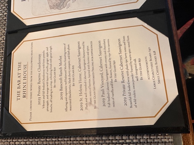 Beringer Tasting List February 2025.
