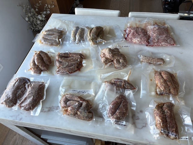 Sausage vacuum packed