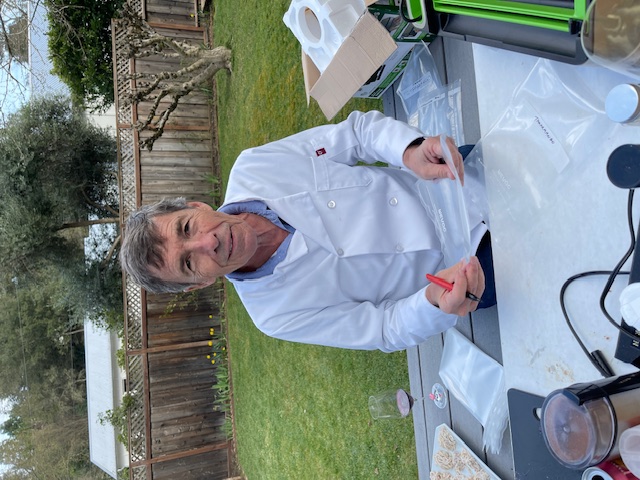 Gordon at the vacuum machine