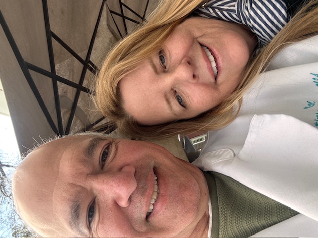 Karen and I getting ready for stuffing