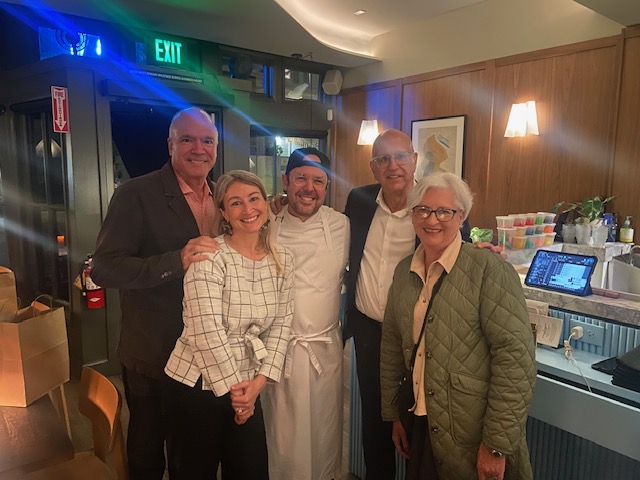 Neil, Brynn, guest chef Aaron Silverman, Ken and Robyn together after dinner at 7 Adams in San Francisco